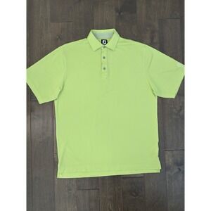 FootJoy Golf Polo Shirt Mens Size L Lime Green Short‎ Sleeve Performance Bonitz